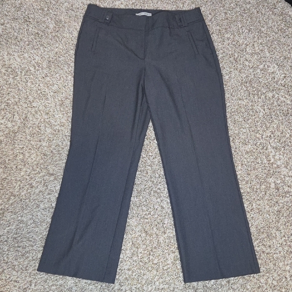 Larry Levine Pants - Larry Levine Women's Dark Gray Straight-Leg Dress Pants